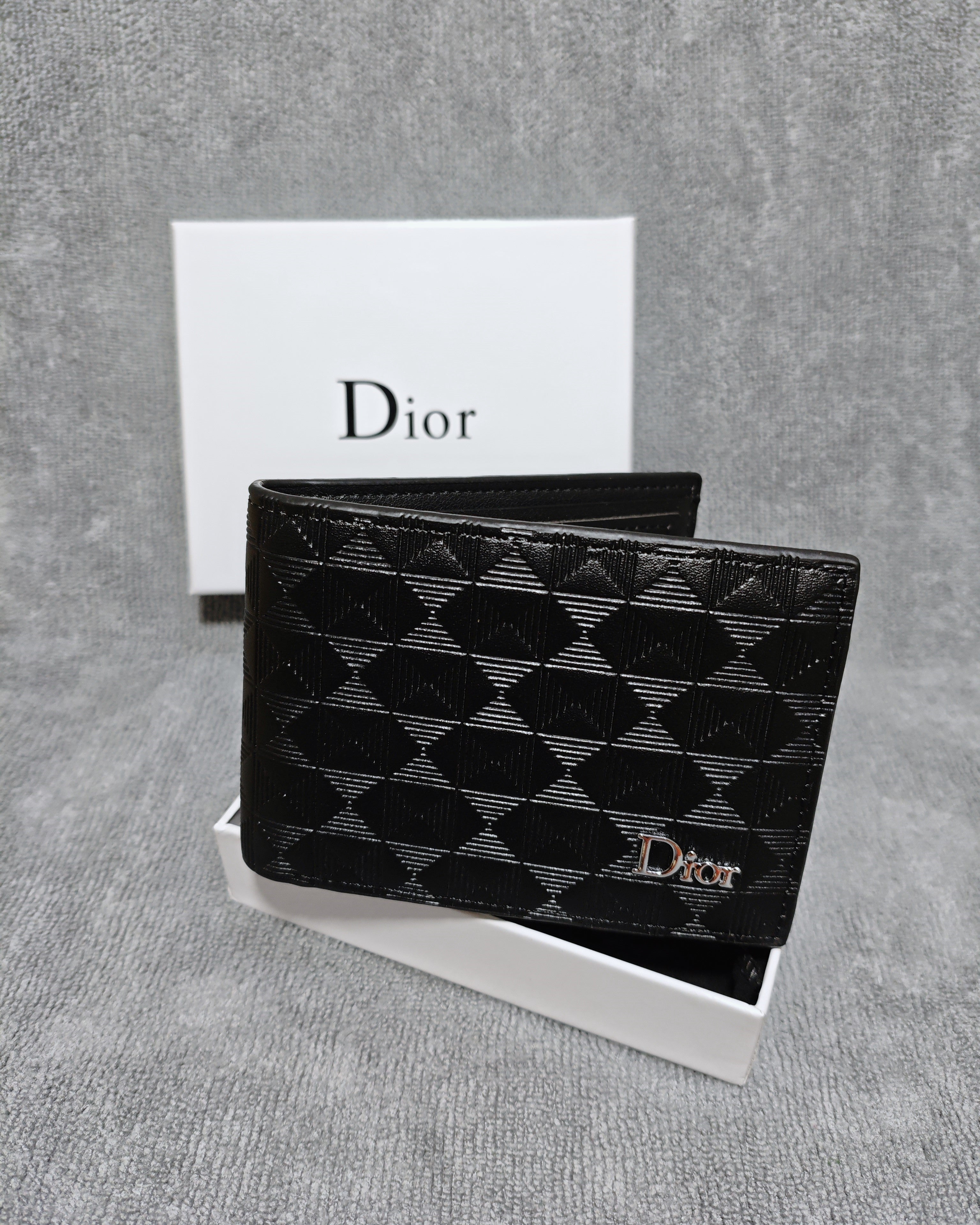 Portefeuille Dior Noir en Cuir