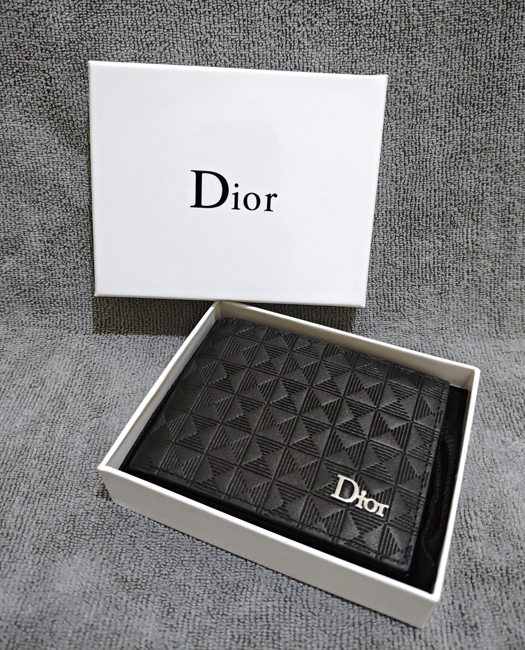 Portefeuille Dior Noir en Cuir
