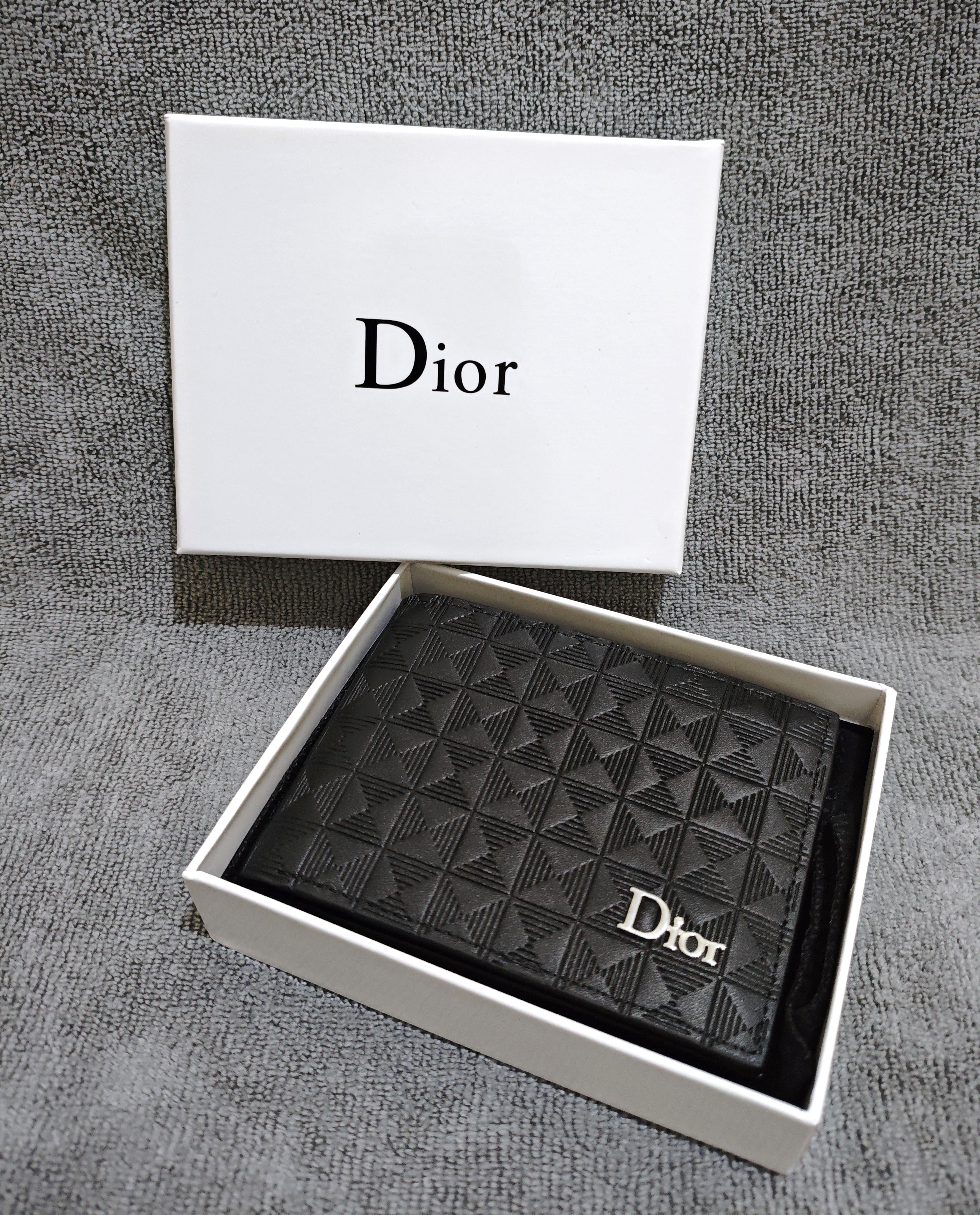 Portefeuille Dior Noir en Cuir